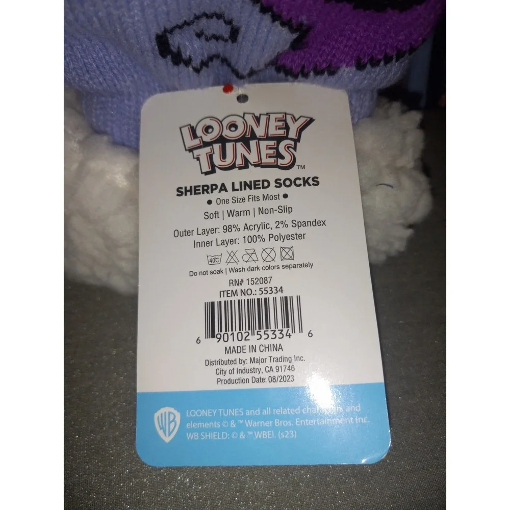 Looney Tunes TWEETY Halloween Sherpa Lined Non-Slip Socks One Size WARNER BROS